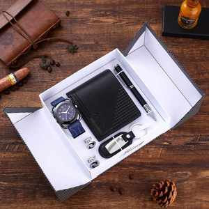 High Quality Luxury <b>Gift</b> <b>Sets</b> Corporate Business <b>Gift</b> <b>Sets</b> Fashion <b>Gifts</b> 5 Pieces/<b>Set</b> with Wallet+Cufflinks+Keychain+Watch+Pen - Product Image 2