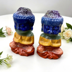 Estatua de Buda Bebé de Cristal Natural de 10 cm con 7 Chakras, Tallada a Mano, Figura de Piedra Reiki Curativa para Meditación y Decoración del Hogar - Product Image 5