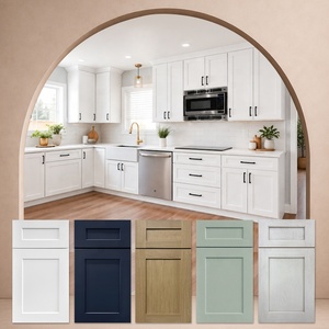 Armoires de cuisine Shaker en gros pour la rénovation |   Ensemble d'armoires de cuisine blanches de style Shaker, prêt à assembler |   Armoires de cuisine en bois - Product Image 1