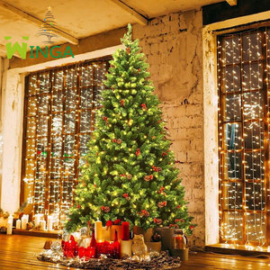<span class=keywords><strong>Sapin</strong></span> de Noël artificiel haut de gamme de 7,5 pieds, en abriolé, avec charnières, pour une décoration de Noël parfaite |   Vente en gros, prix compétitif et échantillon - Product Image 2