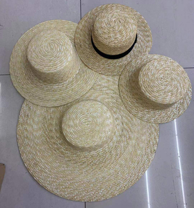 Chapeau de soleil unisexe à large bord en papier SH-1071, style canotier, Panama, Fedora, <span class=keywords><strong>Prok</strong></span> Pie, à calotte plate, pour l'été et la plage, avec bord de 15 cm, rayé, pour le voyage - Product Image 2