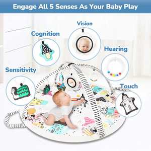Tapis de jeu pour bébé, tapis pour le temps passé sur le ventre, avec un design pliable exclusif, lavable en machine, tapis de jeu pour bébé pour le sol - Product Image 4