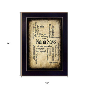 Nana dice HMS stampa artistica da parete con cornice nera - Product Image 6
