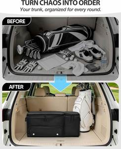 Organisateur de golf Marscamd pour coffre de voiture, glacière anti-affaissement, compartiment à chaussures ventilé, sac de rangement à 2 couches, accessoires compatibles avec les SUV - Product Image 6