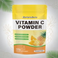 Poudre de vitamine C à la saveur d'ananas 500g |   Complément alimentaire antioxydant pour soutenir le système immunitaire des adultes (non destiné aux femmes enceintes)