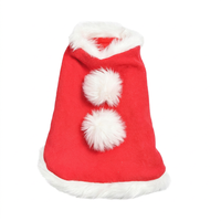 Cape de Noël rouge pour animaux de compagnie avec bordure en fourrure – Tenue de fête