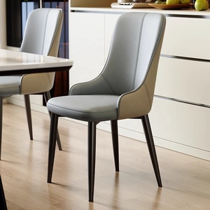 Elegante e moderna 8 sedie eco-friendly sala da pranzo Set mobili per la casa rimovibile struttura in acciaio inox eleganti sedie da pranzo in PU - Product Image 4