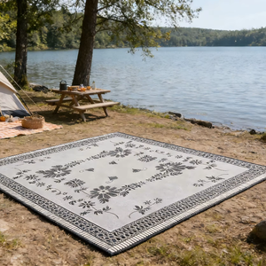 Tapis d'extérieur portable écologique et adapté aux animaux de compagnie, imperméable, résistant à l'humidité, épais, motifs personnalisés, tendance, durable, pour le camping - Product Image 1
