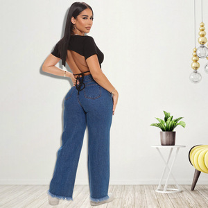 Jeans da <span class=keywords><strong>Donna</strong></span> <span class=keywords><strong>Taglie</strong></span> Forti con Ricamo Personalizzato, Jeans a Vita Alta, <span class=keywords><strong>Pantaloni</strong></span> in Denim per <span class=keywords><strong>Donna</strong></span> - Product Image 4