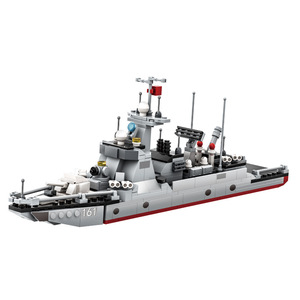 Blocs de construction en plastique, petites pièces, briques compatibles, Missile Destroyer, porte-avions, navire de la Seconde Guerre mondiale, bateau de guerre - Product Image 1