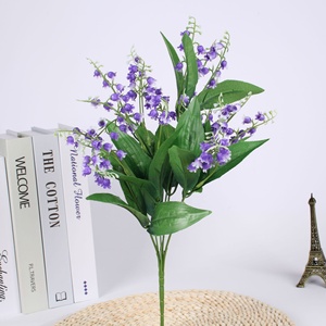 Fleur artificielle <span class=keywords><strong>pas</strong></span> chère de <span class=keywords><strong>muguet</strong></span> en plastique, centre de table pour la maison, décoration de mariage - Product Image 3