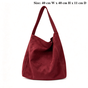 Large Capacity Vintage Fashion Suede Matte Polyester Lining Open Closure Lady's Women Girls Portable Shopping <b>Bag</b> for Outdoor - Product Image 1