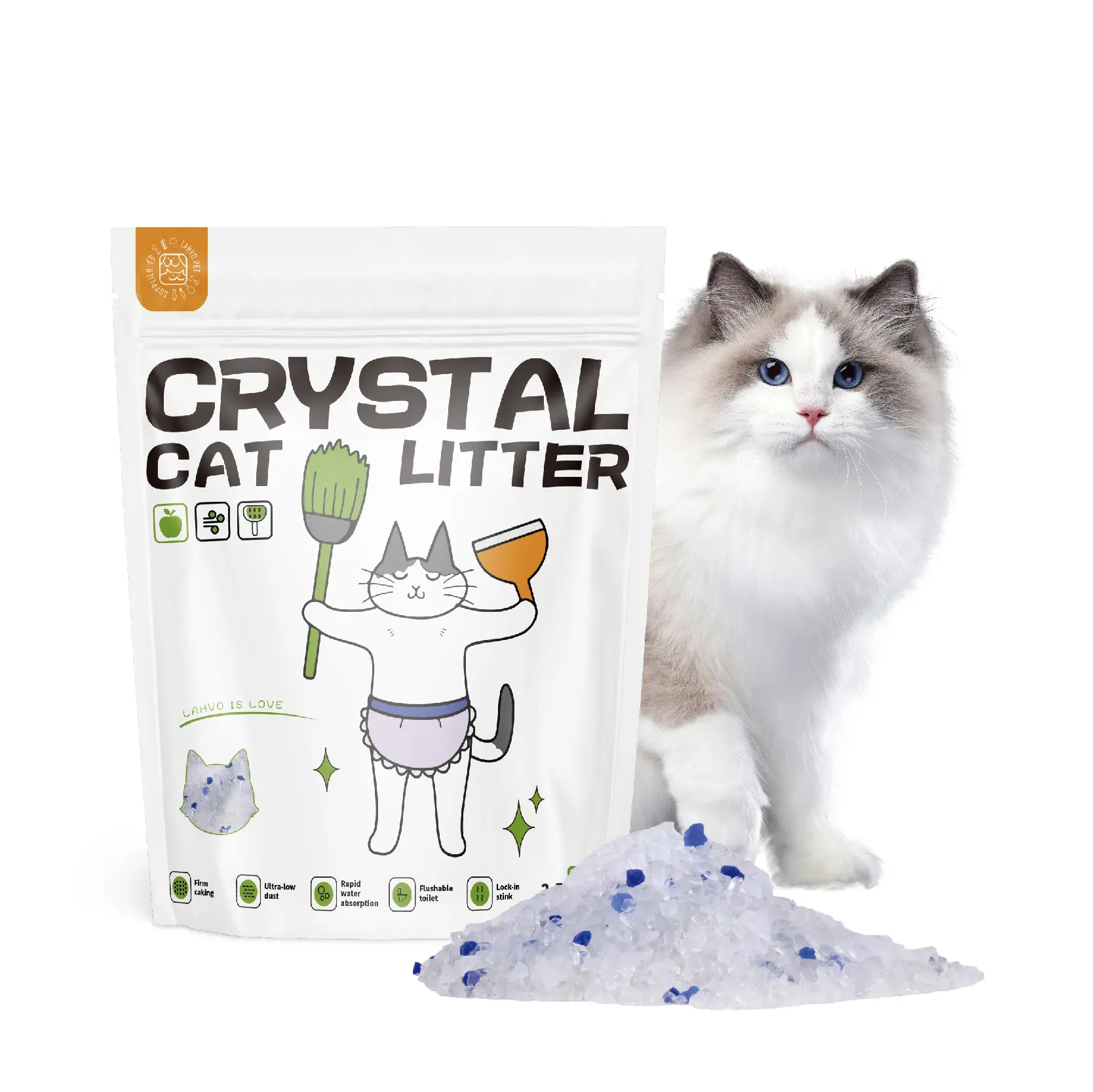 lahvo pet Best Clean Cat Litter Silica Silicone Best Clean Cat Litter crystal cat litter