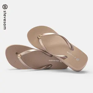 Chanclas personalizadas de tacón alto para mujer, chanclas de goma con cuña para verano, venta al por mayor