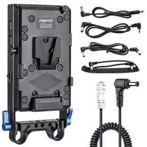 แผ่นแบตเตอรี่ FOMITO V-Mount พร้อมช่องจ่ายไฟ D-Tap และขาต่อแบบ 15 มม. สำหรับกล้อง - Product Image 1
