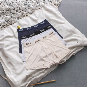 Calzoncillos de Seda 100% Natural Birdtree para Hombre, Ropa Interior Sexy, Transpirable, Cintura Media, Elásticos, con Logotipo en la Cintura, Nuevo 2023 U34752C - Product Image 3