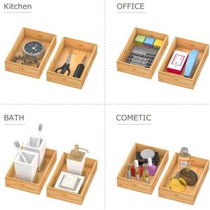 Caja de almacenamiento de madera para cosméticos, encimeras de cocina y artículos diversos; caja organizadora con compartimentos para uso doméstico. - Product Image 3