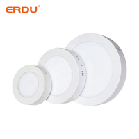 Plafonniers LED encastrés ERDU, nouveau design simple, rond et carré, 6w 12w 24w