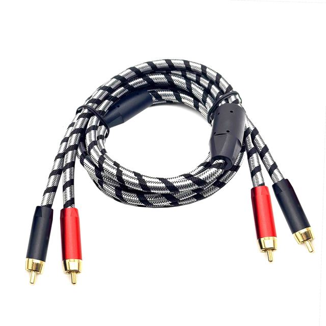 2RCA to 2RCA Cable Gold-Plated 2 RCA Male to 2 RCA Male Stereo Audio Cable for Home Theater Systems/Amplifier/Preamplifier
