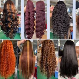 Parrucche all'ingrosso di <span class=keywords><strong>capelli</strong></span> umani brasiliani con <span class=keywords><strong>riflessi</strong></span> miele P4/27, colore Ombre, HD Lace Front, senza colla, Body Wave, Water Wave, pre-plucked - Product Image 4