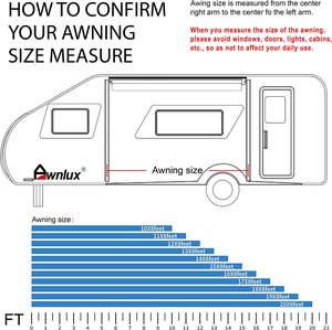<span class=keywords><strong>Toldo</strong></span> Eléctrico para Autocaravana Awnlux W5700C de 12 V, <span class=keywords><strong>Toldo</strong></span> <span class=keywords><strong>Enrollable</strong></span> Automático para <span class=keywords><strong>Caravana</strong></span> con Luz LED, de 8 a 21 Pies - Product Image 2