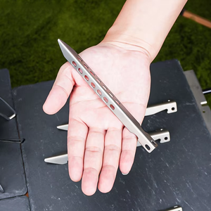 Titanium Alloy Ground Nail for Outdoor <b>Tents</b> <b>Canopies</b> Camping & Snow Use-V-Shaped Design - Product Image 2