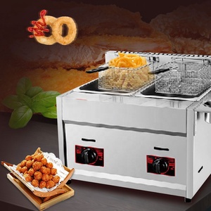 <span class=keywords><strong>Friteuse</strong></span> électrique au gaz industriel robuste, <span class=keywords><strong>Double</strong></span> réservoir, en acier inoxydable, objet Commercial, robuste - Product Image 5