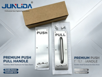 Poignée de porte commerciale en acier inoxydable avec plaque de signalisation PUSH PULL pour entrée |   Matériel de quincaillerie pour portes de projets hôteliers