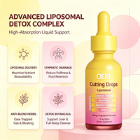 Gouttes liposomales OEM sous marque privée 30ml Complexe détoxifiant à base de plantes Mangue et fruit du dragon pour le soutien digestif et lymphatique 30 portions