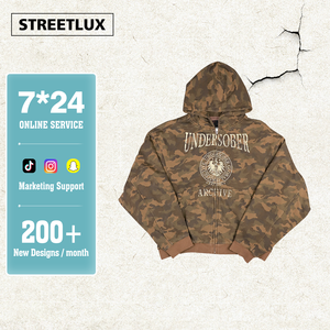 เสื้อฮู้ดสำหรับผู้ชายแนวสตรีทผ้าซักแบบแอซิดวินเทจสไตล์สตรีทแวร์ประดับพลอยเทียมขนาดใหญ่พิเศษสำหรับ500GSM - Product Image 1