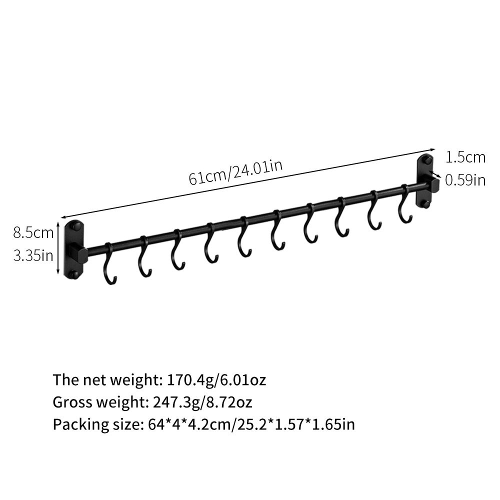 9208 Black 10 hook 60cm