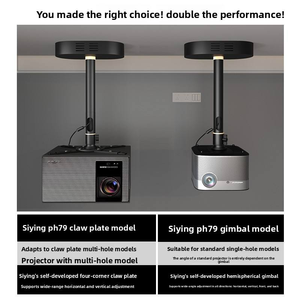 Support de <span class=keywords><strong>plafond</strong></span> réglable pour projecteur avec boîtier d'adaptateur dissimulé, capacité de charge de 10 kg, support de projecteur pour projecteurs XGIMI X50 et TITAN Series - Product Image 5