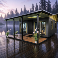 Cabane modulaire préfabriquée de 20 pieds avec véranda et serrure intelligente pour maisonnette de jardin, gîte ou complexe hôtelier