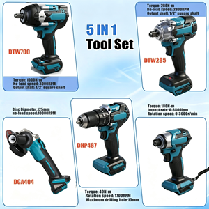 Juego de Herramientas 5 en 1 con Taladro, Atornillador de Impacto, Llave Inglesa, Bolsa de Herramientas, Kit de Herramientas Eléctricas Inalámbricas de 18 V sin Escobillas - Product Image 2
