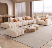 Sofá de terciopelo suave y cómodo de 3 plazas para sala de estar sofá de moda con mechones espacioso para oficina apartamento Hotel