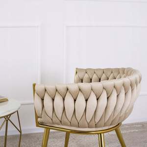 Nuevo restaurante café Oro lujo muebles baratos moderno al por mayor Metal hogar interior salón acento tela terciopelo sala de estar silla - Product Image 6