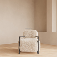 Fauteuil moderne de luxe en peau de mouton à poils longs, ensemble de canapés et de chaises pour salon, idéal pour centre commercial, hôtel ou villa