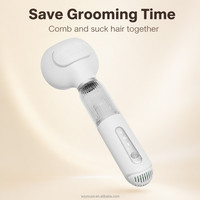 Aspirateur portable pour poils d'animaux avec peigne amincissant et brosse à picots pour toilettage et nettoyage à domicile, marque privée OEM