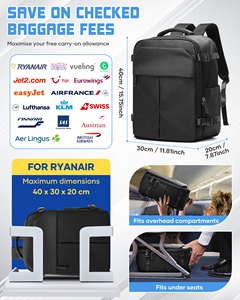 Mochila <span class=keywords><strong>de</strong></span> Viaje <span class=keywords><strong>de</strong></span> 40x30x20cm, 30-35L, Aprobada para Vuelos, Equipaje <span class=keywords><strong>de</strong></span> Mano para Debajo del Asiento/en la <span class=keywords><strong>Cabina</strong></span>, Compatible con Portátiles <span class=keywords><strong>de</strong></span> 15.6 Pulgadas, con Compartimento para Zapatos - Product Image 4