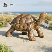 Sculpture de tortue en bronze antique TREVI, grande statue de tortue en métal coulé sur mesure pour la décoration de paysages en bord de mer