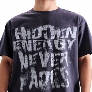 เสื้อยืดโอเวอร์ไซส์ผู้ชาย ผ้าฝ้าย พิมพ์ลายตัวอักษรด้านหน้า คอกลม แขนสั้น สวมใส่สบาย ระบายอากาศได้ดี ผ้าเจอร์ซีย์ - Product Image 4