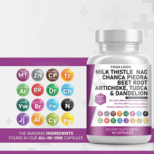 แคปซูลสมุนไพร OEM มิลค์ธิสเทิล คอมเพล็กซ์ สำหรับดีท็อกซ์<span class=keywords><strong>ตับ</strong></span>และบำรุงผิว ช่วยบำรุงตับ 60 แคปซูล - Product Image 3
