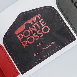 Luxury Texture Red Wine Packaging Label Waterproof Embossed Vinyl UV Printing Packaging Label - Product Image 4