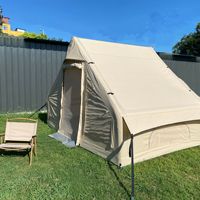 Tente de camping familiale portable sur mesure, imperméable, grande tente de glamping gonflable en toile de coton pour l'extérieur, 300x210x200CM >3000mm