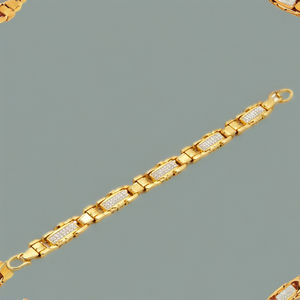 Bracelet pour homme en or 22 carats avec design de chaîne entrelacée, finition haut de gamme, bijoux élégants et luxueux pour un usage quotidien et spécial - Product Image 3