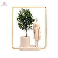 Support de présentation de vêtements minimaliste en métal rotatif et détachable, avec anneau lumineux LED, piédestal moderne pour boutique, présentoir à vêtements