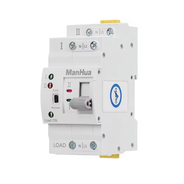 Manhua  MES1-63NS/2P AC 220V 63A 2 Poles Dual Power Automatic Transfer Switch Electric Switch PC Type Switch Household  Din Rail