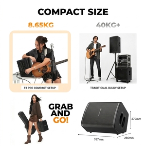 Enceinte active professionnelle Musiccube <span class=keywords><strong>T3</strong></span> PRO 260W – Système audio pour buskings et amplificateur de guitare - Product Image 3