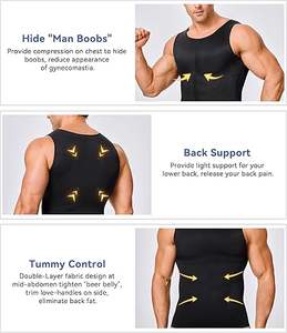 Hot Sell Seamless Sleeveless <b>Men's</b> Tank Top-Compression Shirt, <b>Slimming</b> Body Shaper Quick-Dry Gym <b>Vest</b>, Lightweight Fitness Wear - Product Image 2