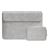 Housse pour ordinateur portable 2026 avec support, sacoche multifonctionnelle en cuir imperméable pour MacBook Air 13 15 Pro M5 14 16